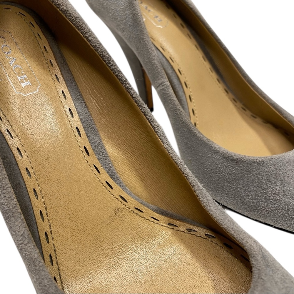 Coach Gray Suede Women's Pumps - Picture 4 of 8